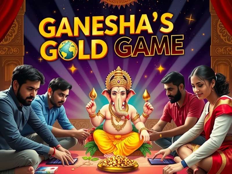 Ganesha S Gold Game promotional banner showing Lord Ganesha with treasure